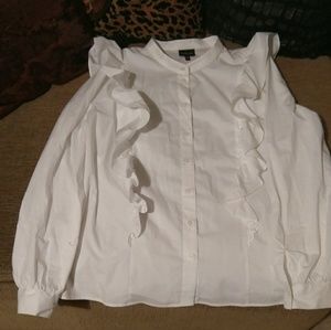 Who What Wear from Target White Ruffle Blouse